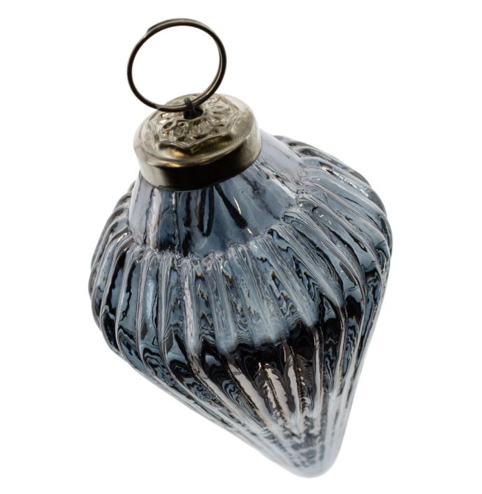 Kerstbal Diamant - Grijs - 7,5cm