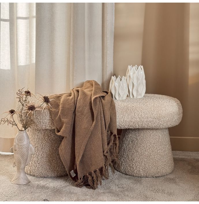Plaid Cosy Taupe Wb 130x160cm