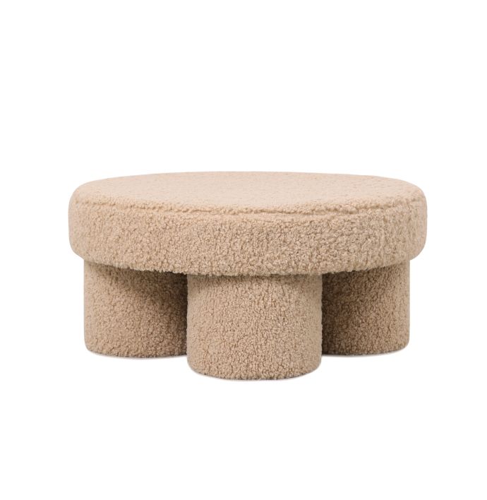 Poef Babette in stof plush beige