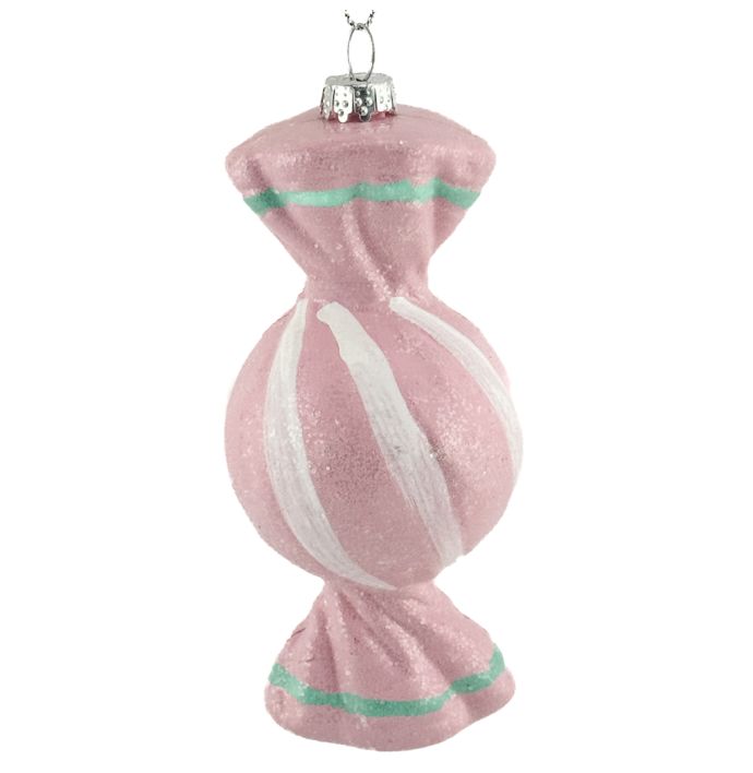 Kerstbal hanger snoepje pastel
