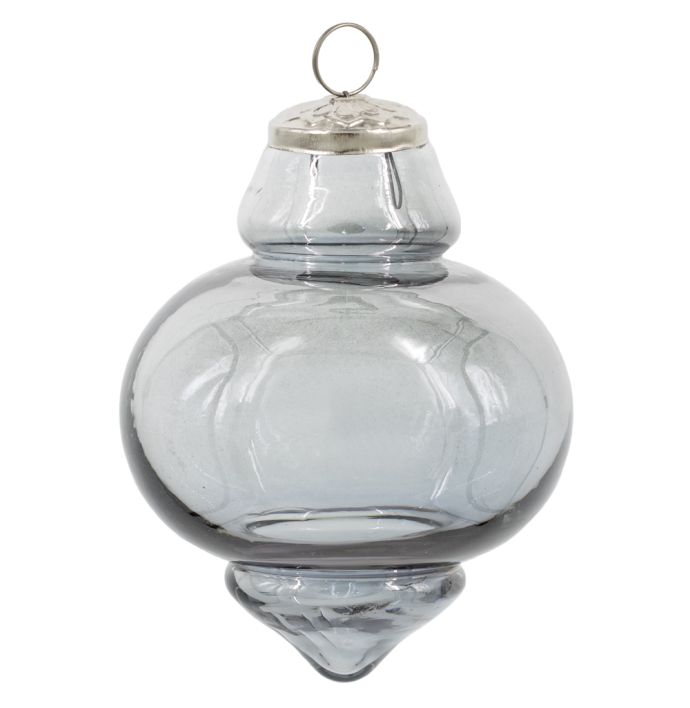 Kerstbal 12,5cm grijs