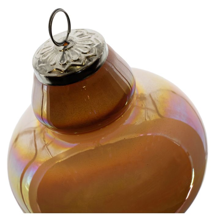 Kerstbal - Orange Lustre - Glas