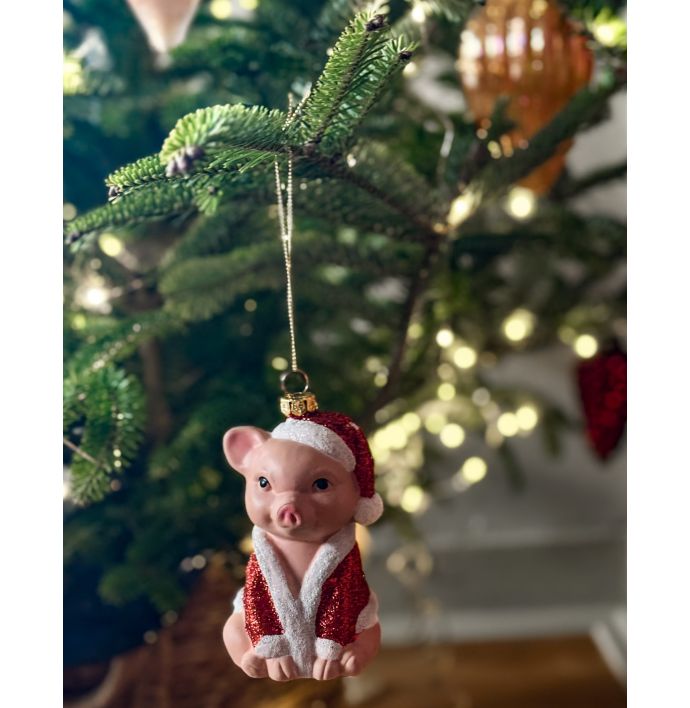 Kerstbal Hanger Kerstman varken