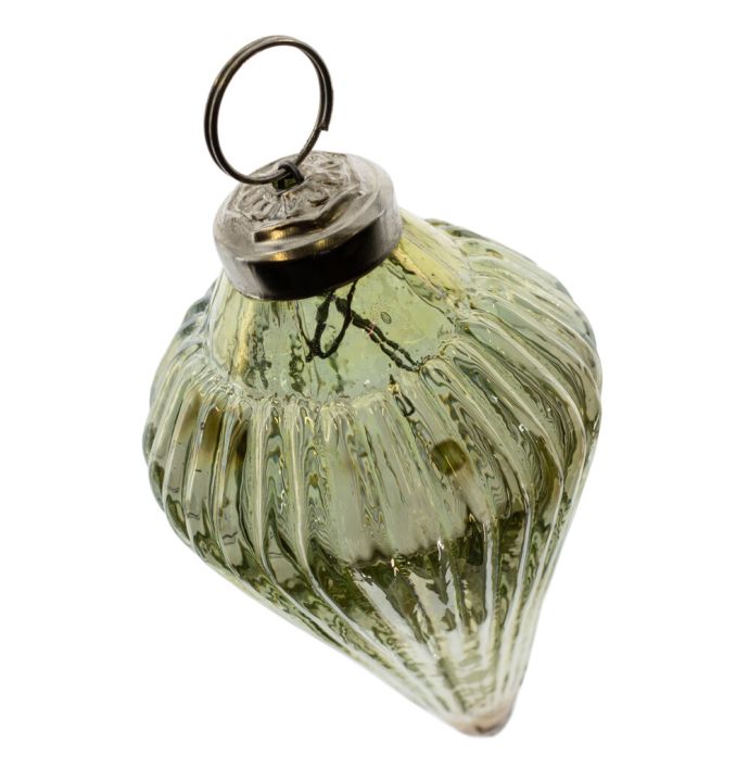 Kerstbal Diamant - Groen - 7,5cm