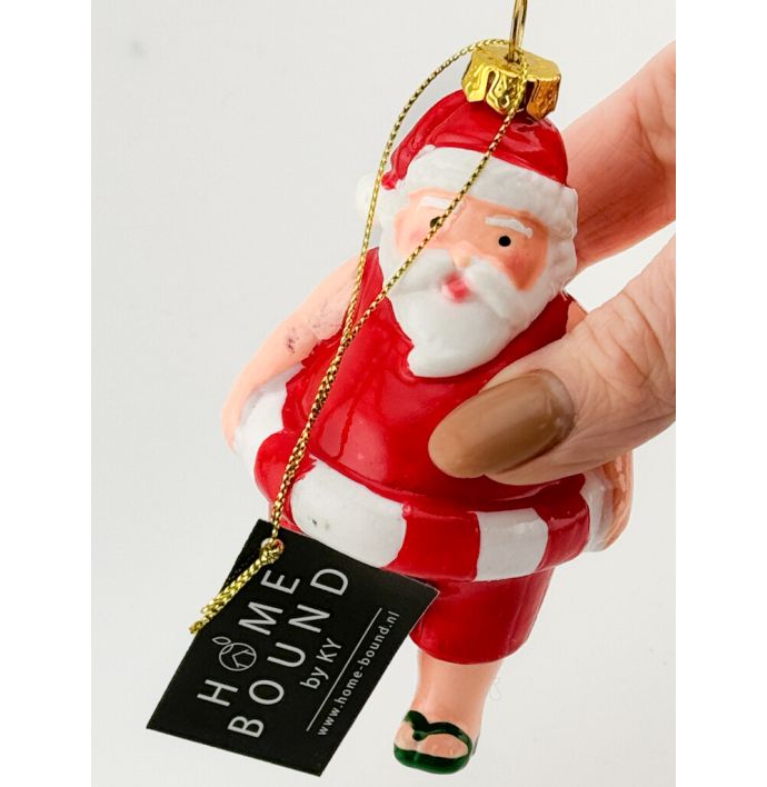 Kerstbal Hanger Kerstman met zwemband
