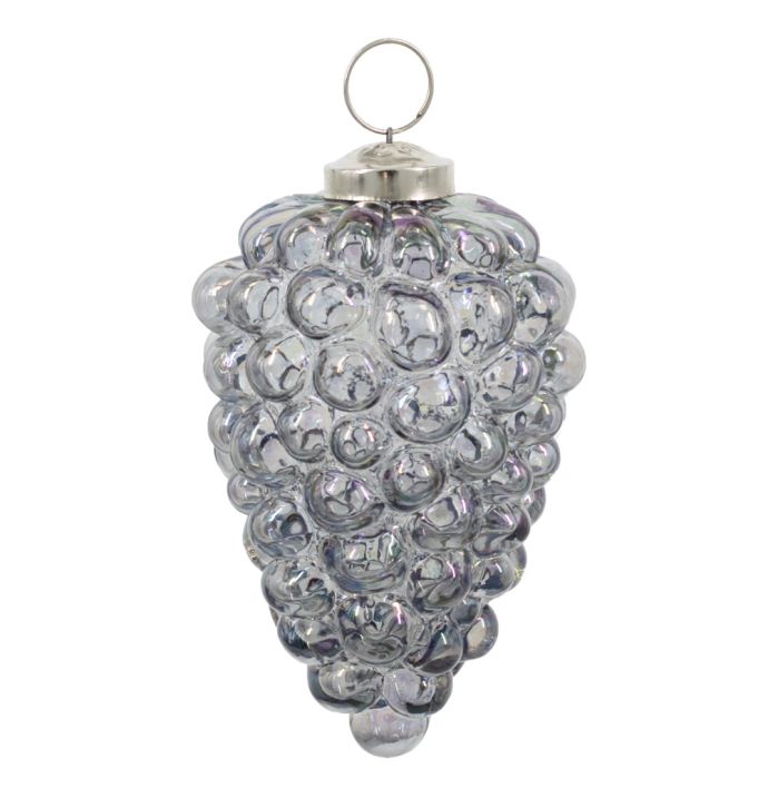 Kerstbal Bolletjes - Grijs - 10cm