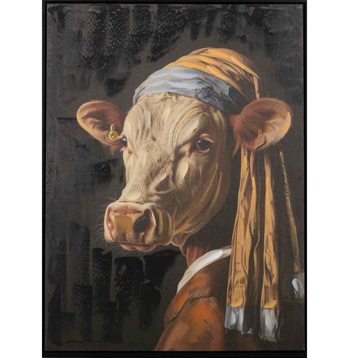 Schilderij koe vermeer 60x80cm