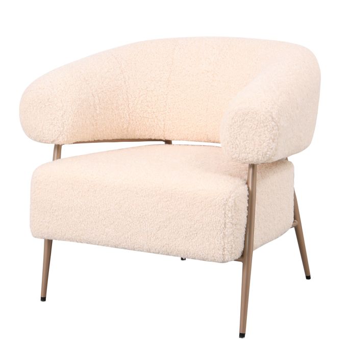 Fauteuil Zola in stof plush wit