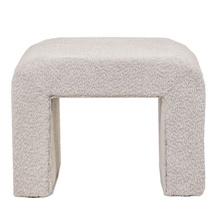 Hocker Emmy in stof bouclé zand