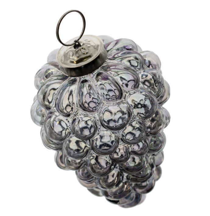Kerstbal Bolletjes - Grijs - 10cm