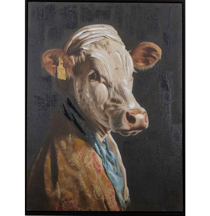 Schilderij koe vermeer 60x80cm