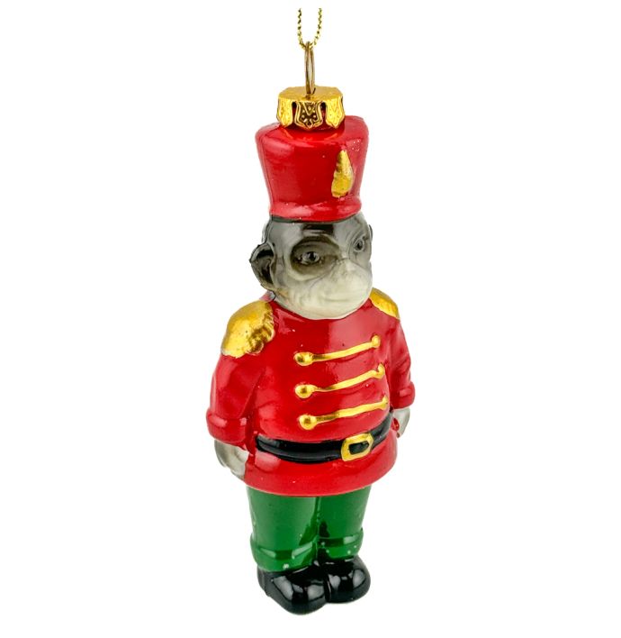 Kerstbal hanger aap soldaat