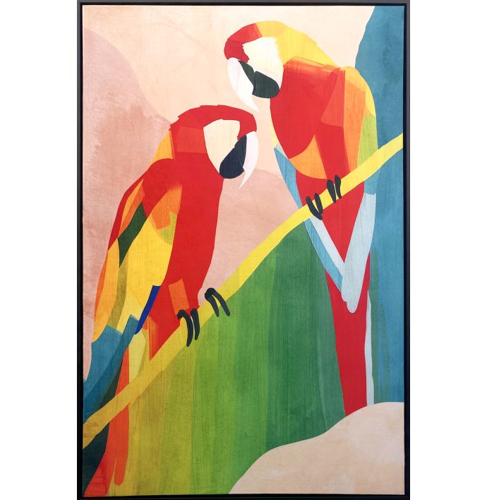 Schilderij papegaai kleurrijk 80x120