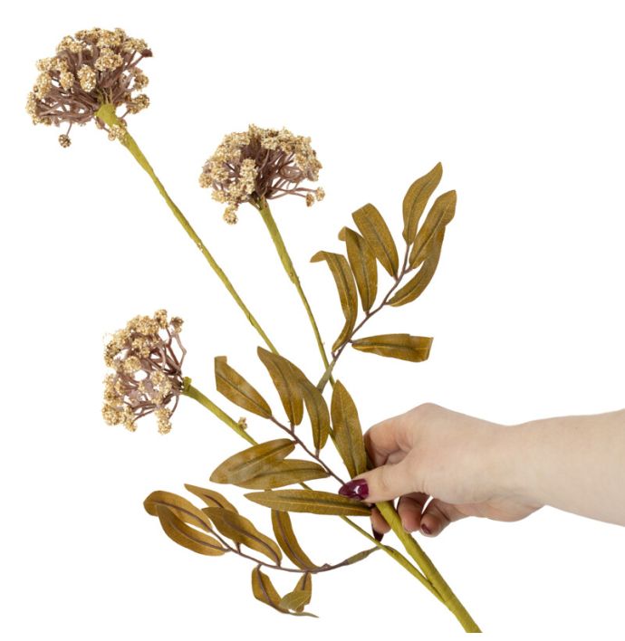 Veldboeket skimmia 80cm beige