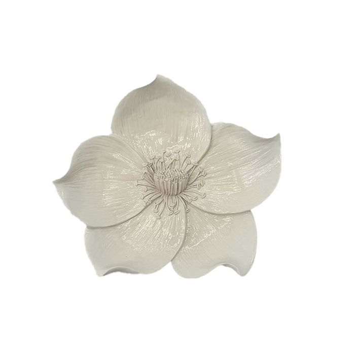 Wanddecoratie bloem Zalea beige