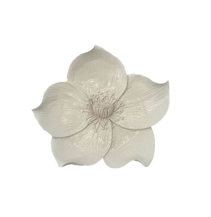 Wanddecoratie bloem Zalea beige