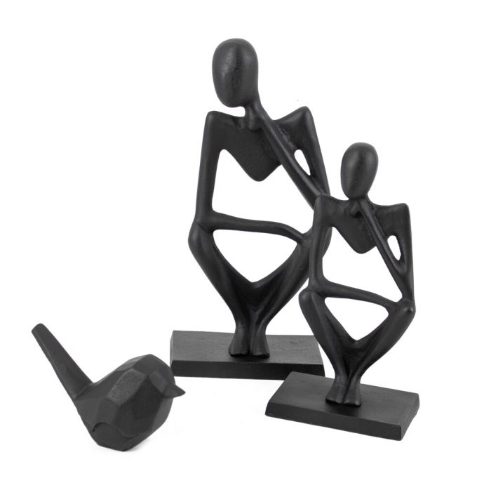 Ornament zittend zwart