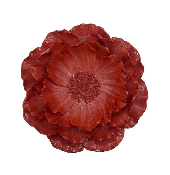 Wanddecoratie bloem Scarlet L burgundy