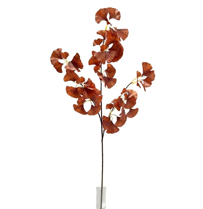 Kunstbloem Gingko 89cm zalm
