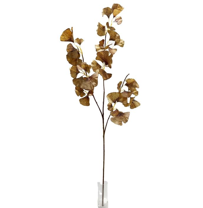 Kunstbloem Gingko 89cm taupe