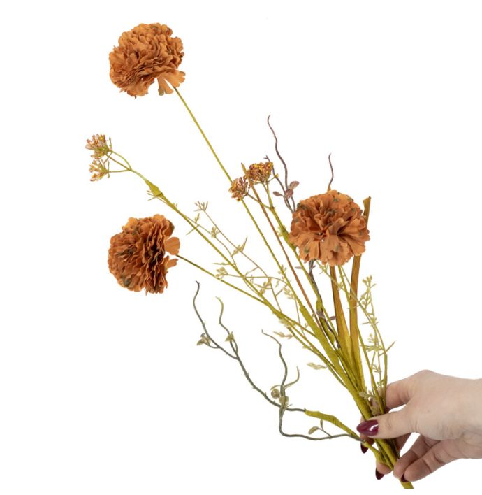 Veldboeket craspedia 74cm bruin