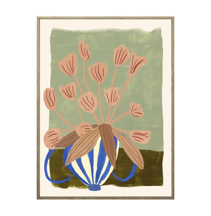 Poster in frame vaas met bloemen 30x40cm