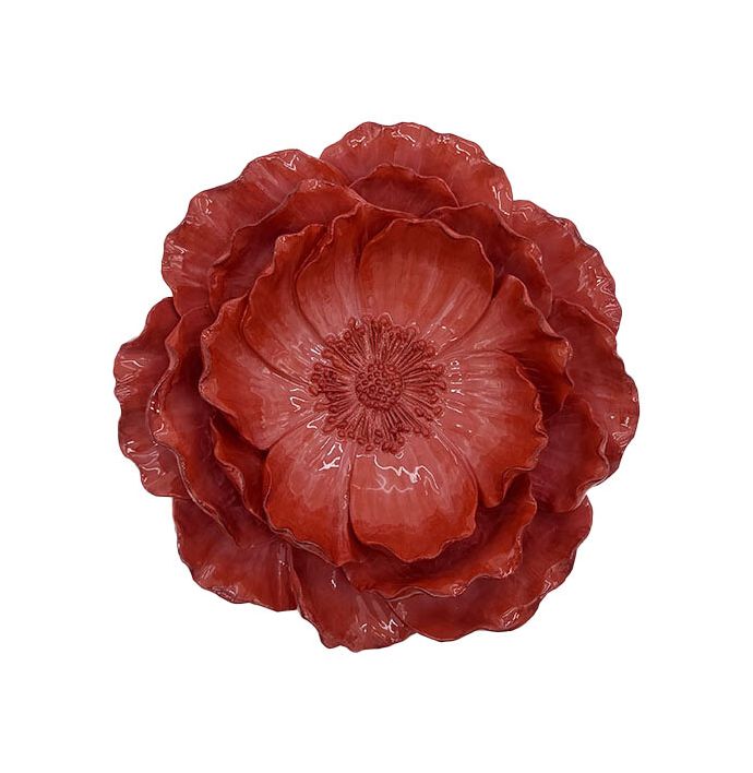 Wanddecoratie bloem Scarlet S burgundy