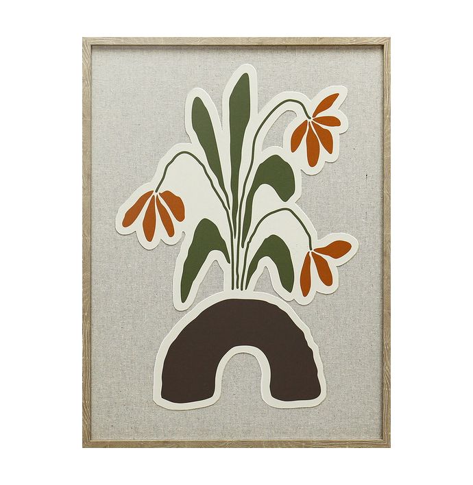 Schilderij vaas met bloemen 45x60cm