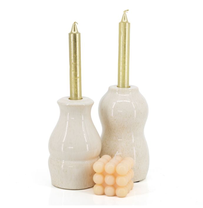 Aardewerk vaas Torre beige