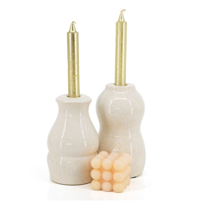 Aardewerk vaas Torre beige