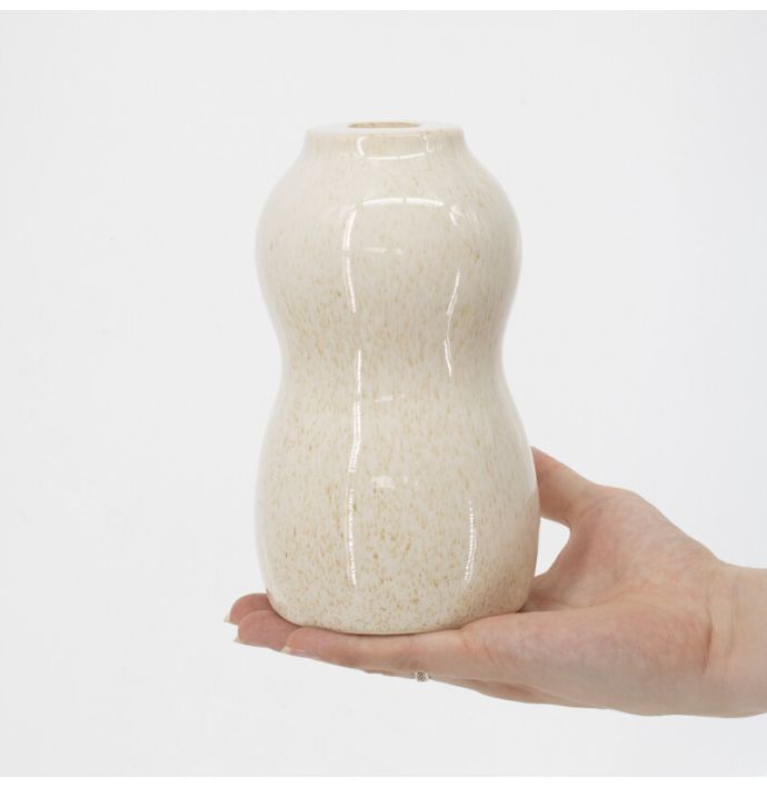 Aardewerk vaasje Blob beige