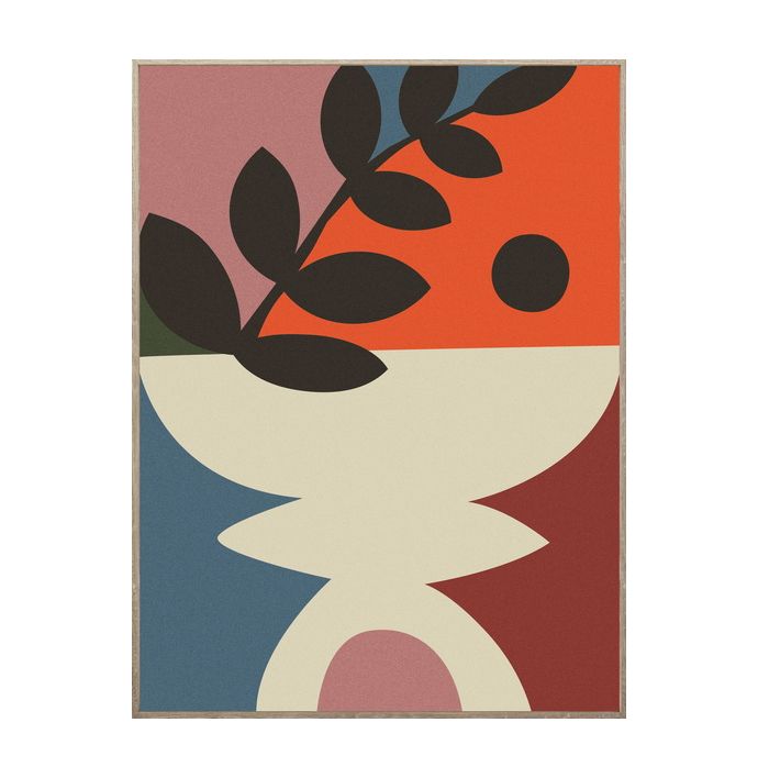 Poster in frame abstracte bloemen 45x60cm