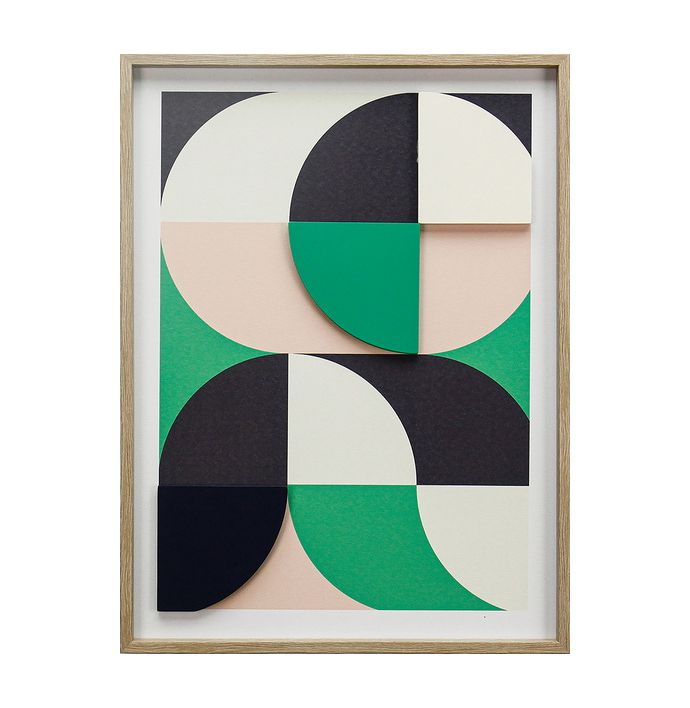 Schilderij abstract organisch groen 45x60cm