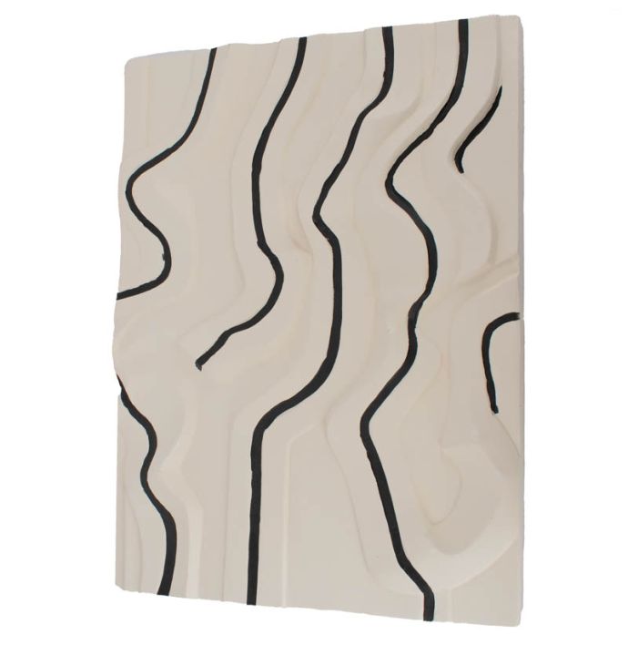 Wanddecoratie art wit met zwart 45x60cm
