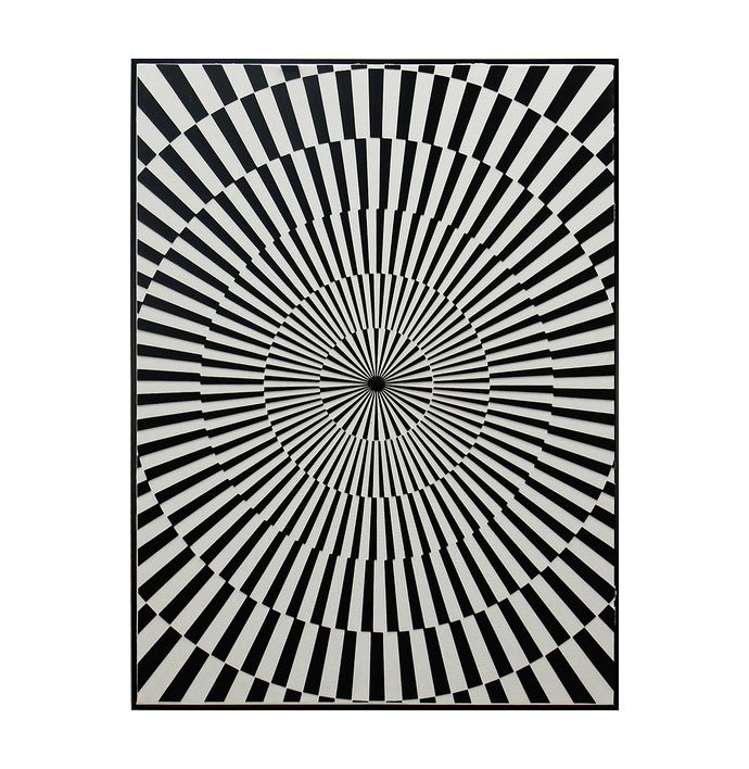 Schilderij illusie zwart/wit 60x80cm