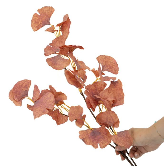 Kunstbloem Gingko 89cm zalm