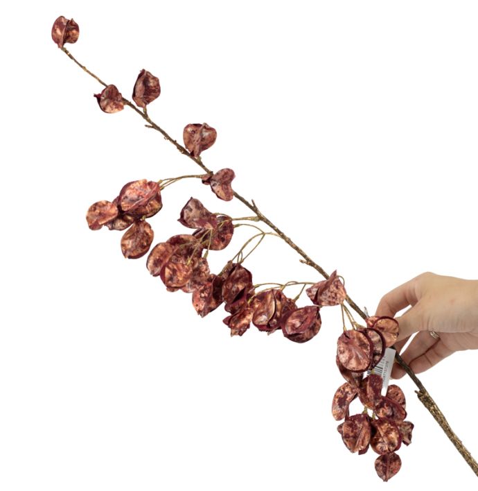 Kunst bloesemtak Koelreuteria glitter 106cm rood