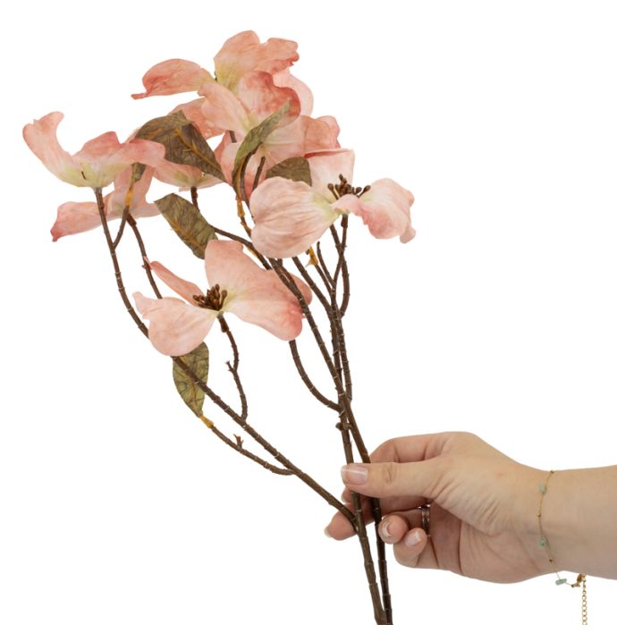 Kunsttak kornoelje 74cm roze