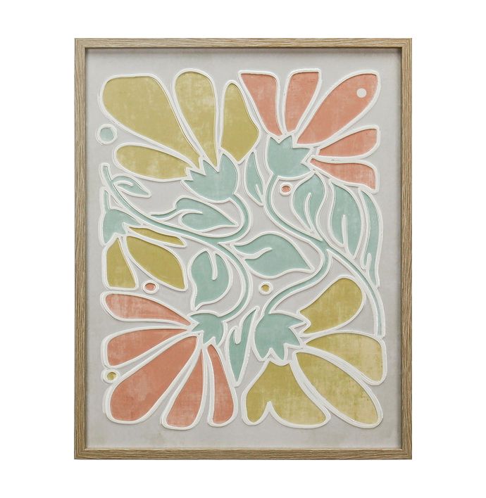 Schilderij floral met resin coating 40x50cm