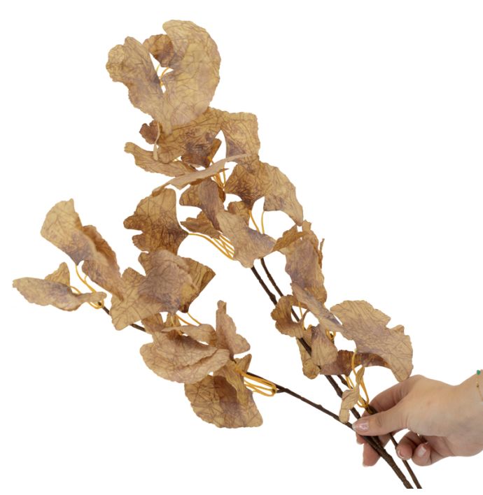 Kunstbloem Gingko 89cm taupe