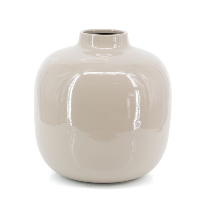 Metalen vaas Kuro glossy sand