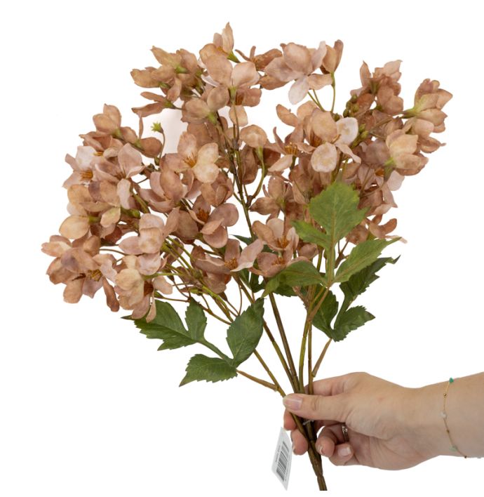 Kunstbloem Japanse krabappel 83cm taupe