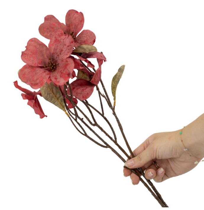 Kunsttak kornoelje 74cm rood