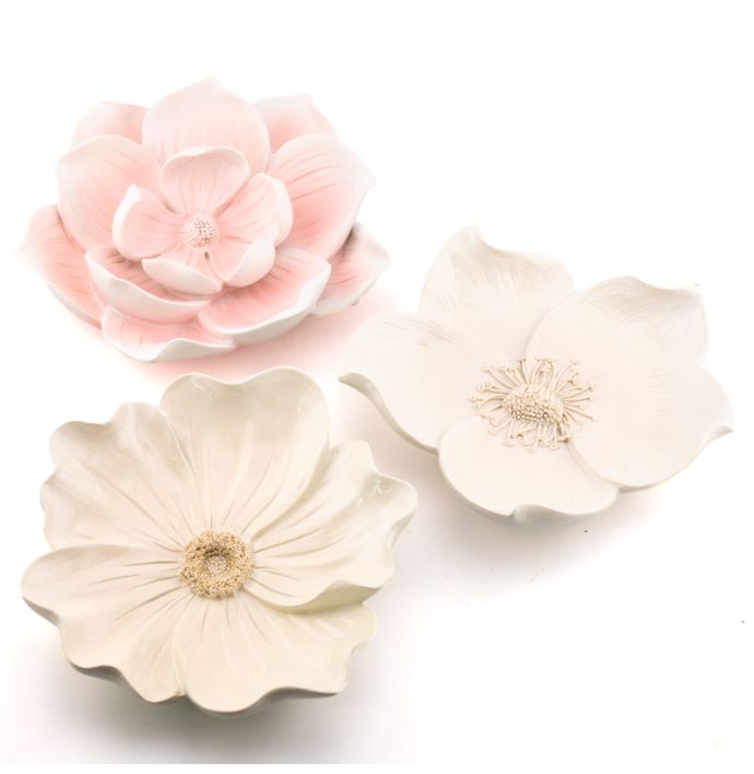 Wanddecoratie bloem Zalea beige