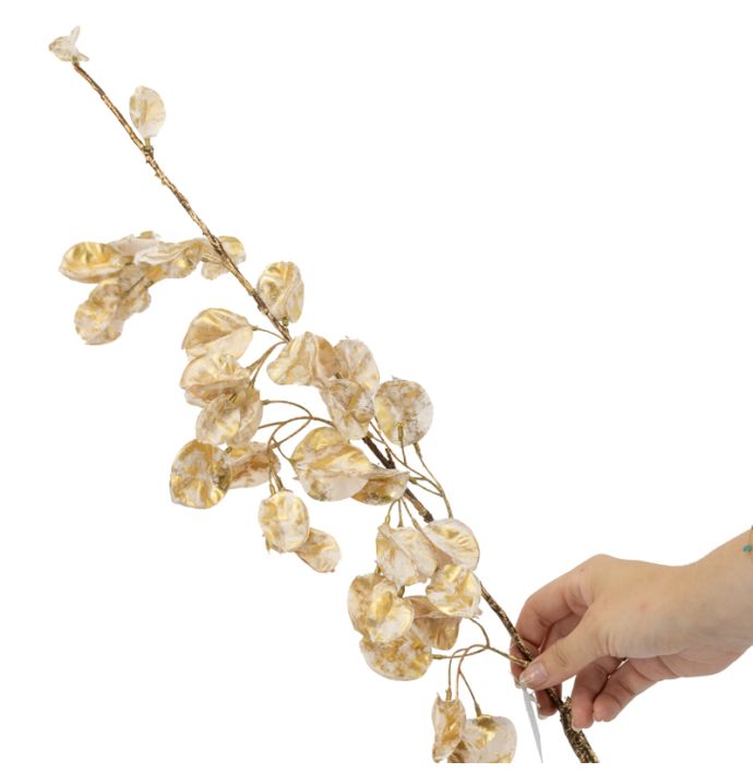 Kunst bloesemtak Koelreuteria glitter 106cm goud