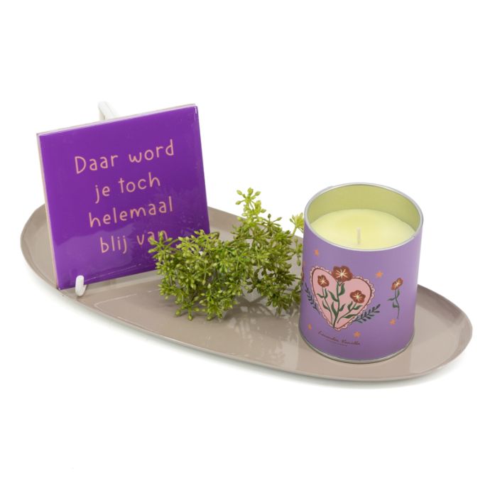 Geurkaars in tinnen doos floral