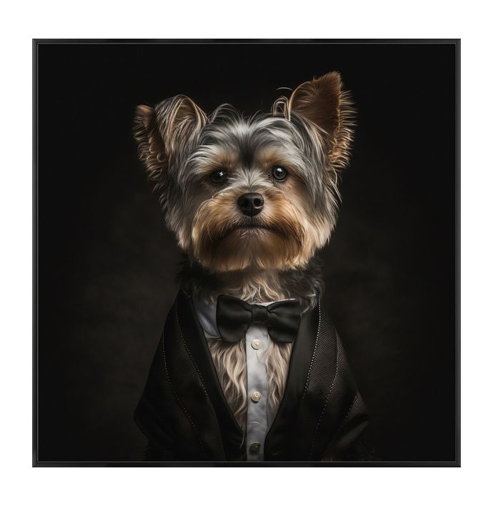 Poster in frame hond in pak 50x50cm