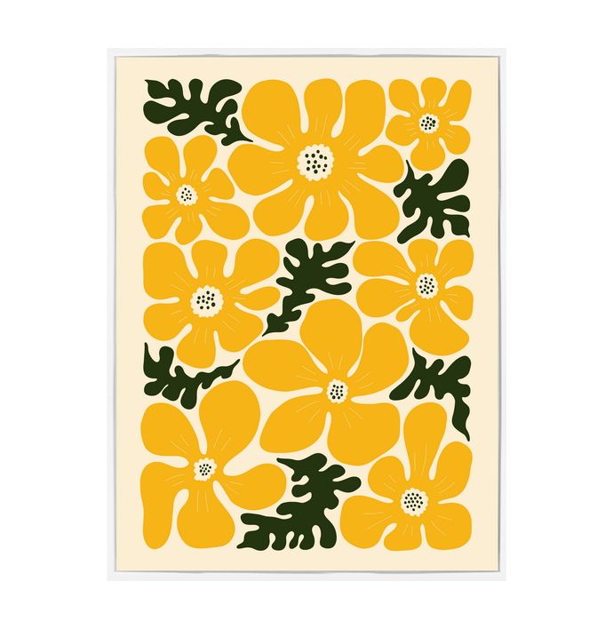 Poster in frame retro flowers 30x40cm