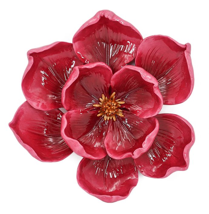 Wanddecoratie bloem rood