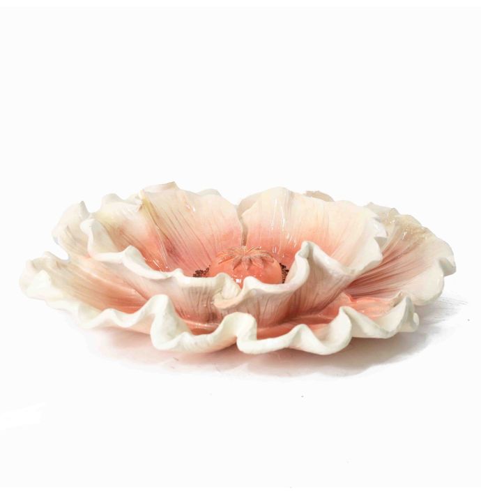 Wanddecoratie bloem peach